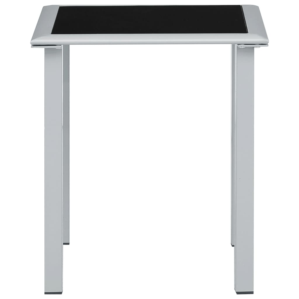 Solsenger 2 Stk Med Bord Aluminium Svart