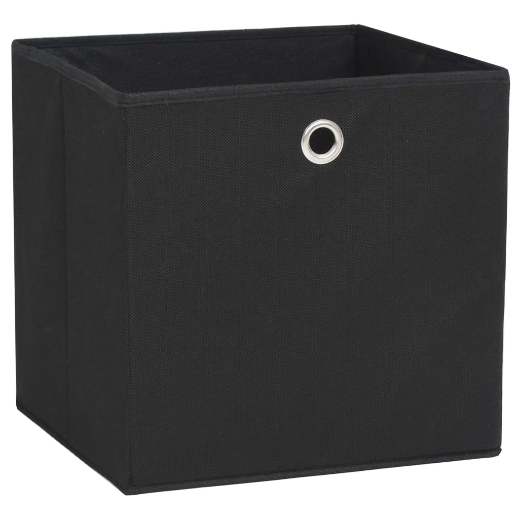 Oppbevaringsbokser 10 Stk Uvevd Stoff 28X28X28 Cm Svart
