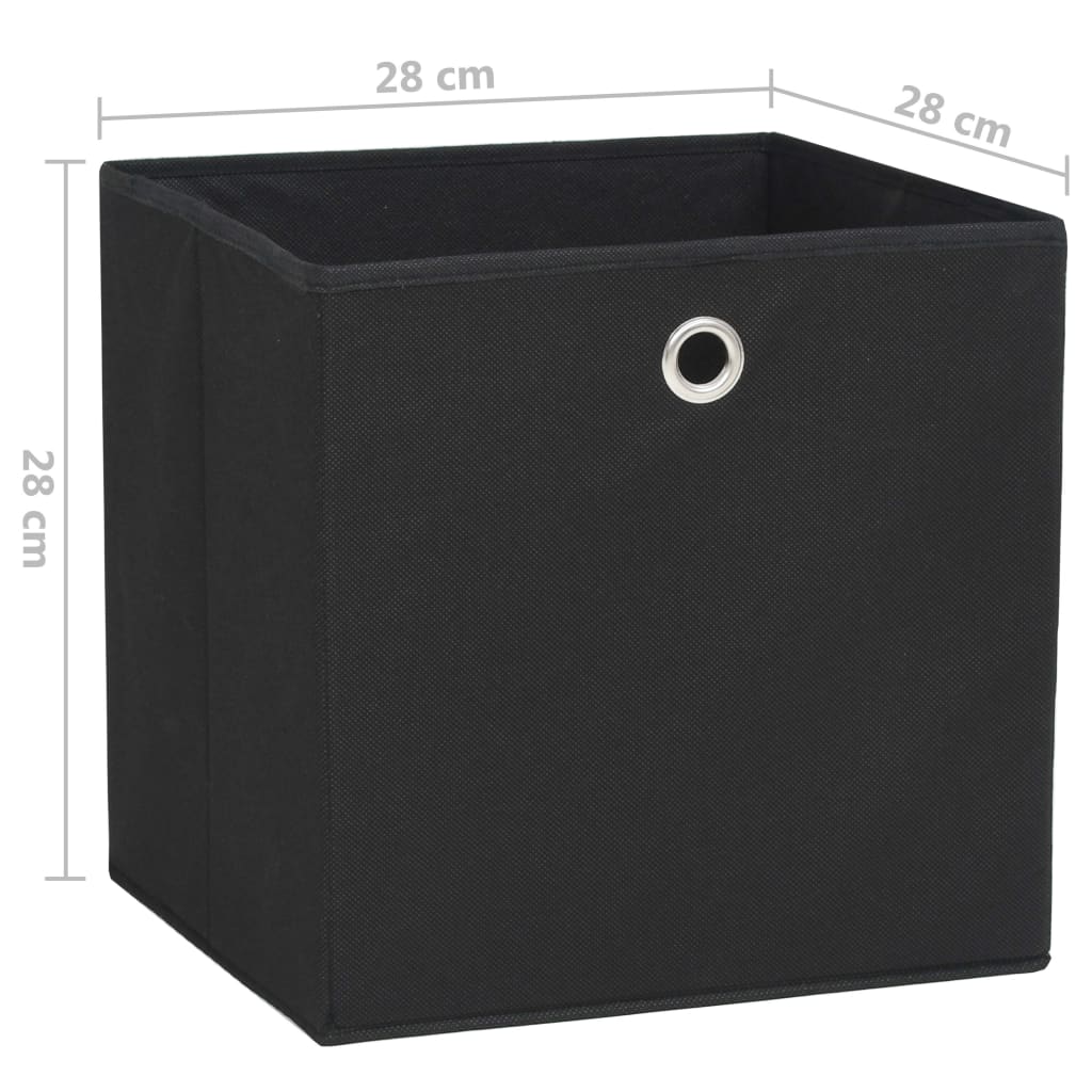 Oppbevaringsbokser 10 Stk Uvevd Stoff 28X28X28 Cm Svart