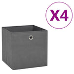 Oppbevaringsbokser 4 Stk Uvevd Stoff 28X28X28 Cm Grå