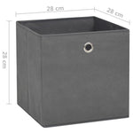 Oppbevaringsbokser 4 Stk Uvevd Stoff 28X28X28 Cm Grå