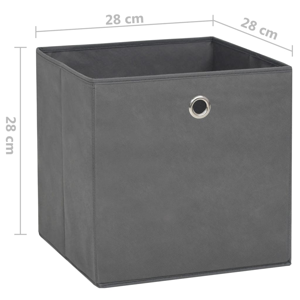 Oppbevaringsbokser 4 Stk Uvevd Stoff 28X28X28 Cm Grå