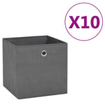 Oppbevaringsbokser 10 Stk Uvevd Stoff 28X28X28 Cm Grå