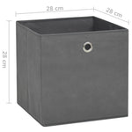 Oppbevaringsbokser 10 Stk Uvevd Stoff 28X28X28 Cm Grå