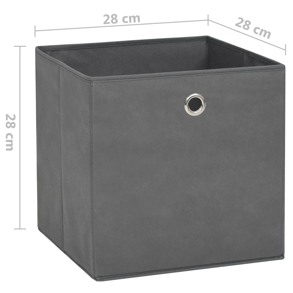 Oppbevaringsbokser 10 Stk Uvevd Stoff 28X28X28 Cm Grå