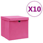 Oppbevaringsbokser Med Deksler 10 Stk 28X28X28 Cm Rosa