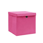 Oppbevaringsbokser Med Deksler 10 Stk 28X28X28 Cm Rosa