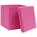 Oppbevaringsbokser Med Deksler 10 Stk 28X28X28 Cm Rosa