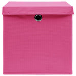 Oppbevaringsbokser Med Deksler 10 Stk 28X28X28 Cm Rosa