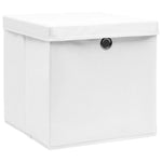 Oppbevaringsbokser Med Deksler 4 Stk 28X28X28 Cm Hvit