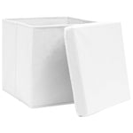 Oppbevaringsbokser Med Deksler 4 Stk 28X28X28 Cm Hvit
