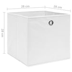 Oppbevaringsbokser 10 Stk Uvevd Stoff 28X28X28 Cm Hvit
