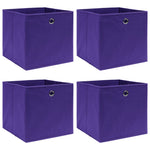 Oppbevaringsbokser 4 Stk Uvevd Stoff 28X28X28 Cm Lilla