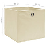 Oppbevaringsbokser 4 Stk Uvevd Stoff 28X28X28 Cm Kremhvit