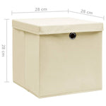 Oppbevaringsbokser Med Deksler 4 Stk 28X28X28 Cm Kremhvit