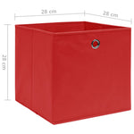 Oppbevaringsbokser 10 Stk Uvevd Stoff 28X28X28 Cm Rød