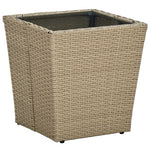 Tebord Beige 41,5X41,5X44 Cm Polyrotting Og Herdet Glass