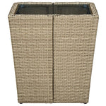 Tebord Beige 41,5X41,5X44 Cm Polyrotting Og Herdet Glass