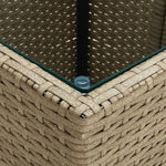 Tebord Beige 41,5X41,5X44 Cm Polyrotting Og Herdet Glass