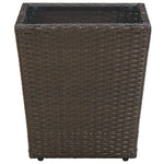Tebord Brun 41,5X41,5X44 Cm Polyrotting Og Herdet Glass