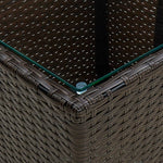 Tebord Brun 41,5X41,5X44 Cm Polyrotting Og Herdet Glass