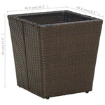 Tebord Brun 41,5X41,5X44 Cm Polyrotting Og Herdet Glass