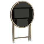 Tebord Beige 60 Cm Polyrotting Og Herdet Glass