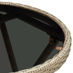 Tebord Beige 60 Cm Polyrotting Og Herdet Glass