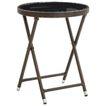 Tebord Brun 60 Cm Polyrotting Og Herdet Glass