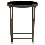 Tebord Brun 60 Cm Polyrotting Og Herdet Glass