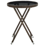 Tebord Brun 60 Cm Polyrotting Og Herdet Glass