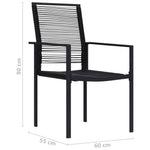 Hagestoler 2 Stk Pvc Rotting Svart