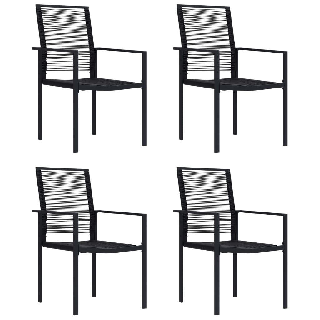 Hagestoler 4 Stk Pvc Rotting Svart