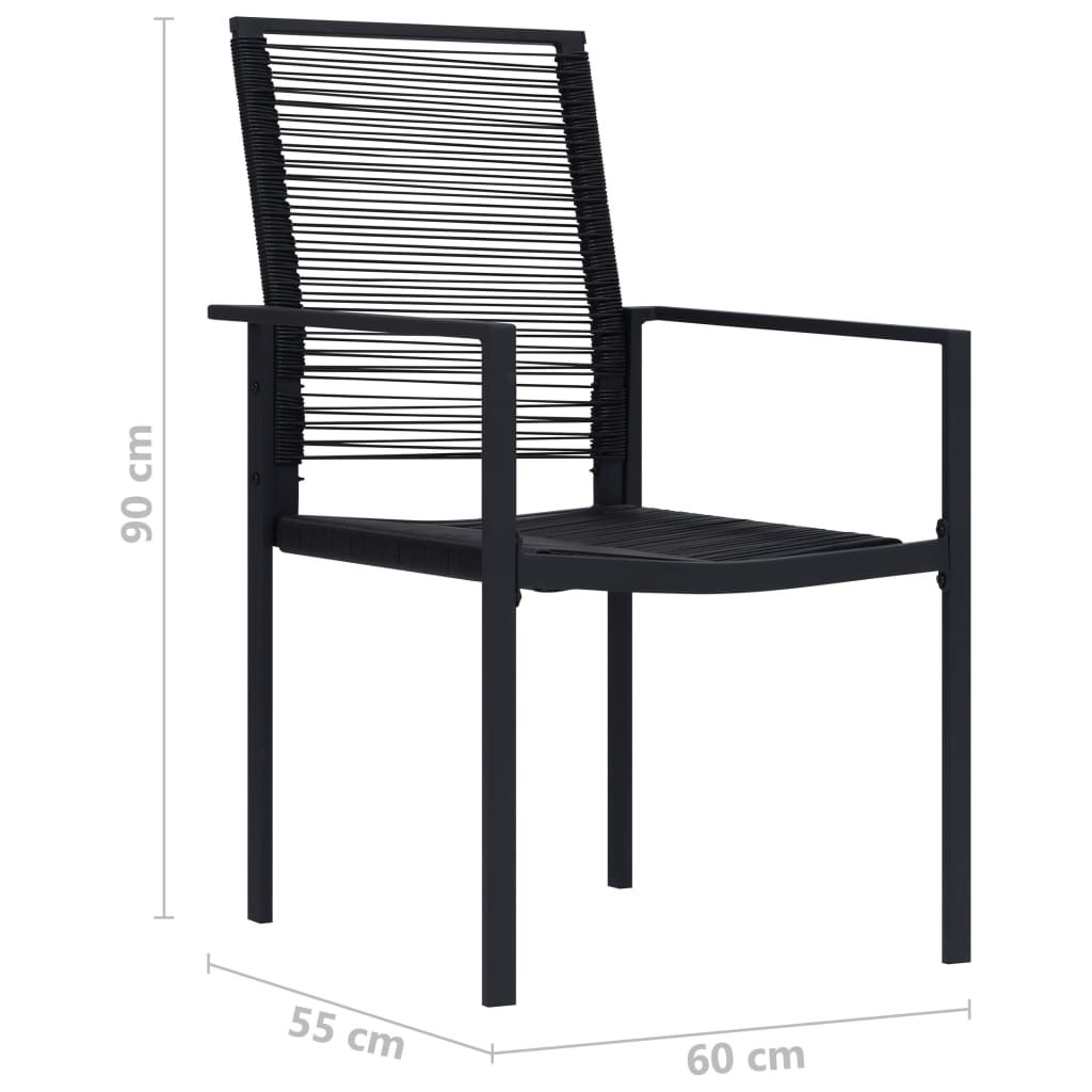 Hagestoler 4 Stk Pvc Rotting Svart