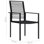 Hagestoler 4 Stk Pvc Rotting Svart