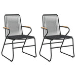 Hagestoler 2 Stk Svart 58X59X85,5 Cm Pvc Rotting
