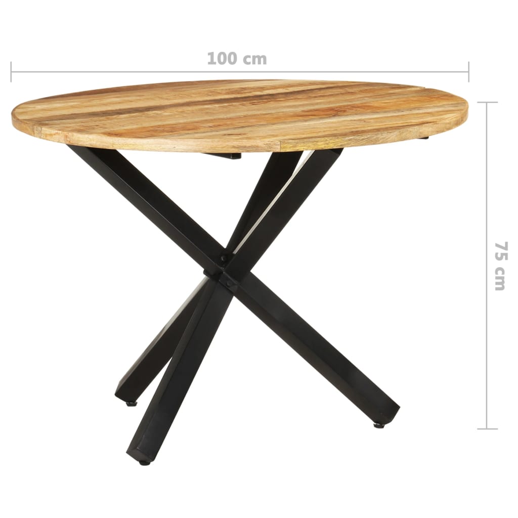 Spisebord Rundt 100X100X75 Cm Grovt Mangotre