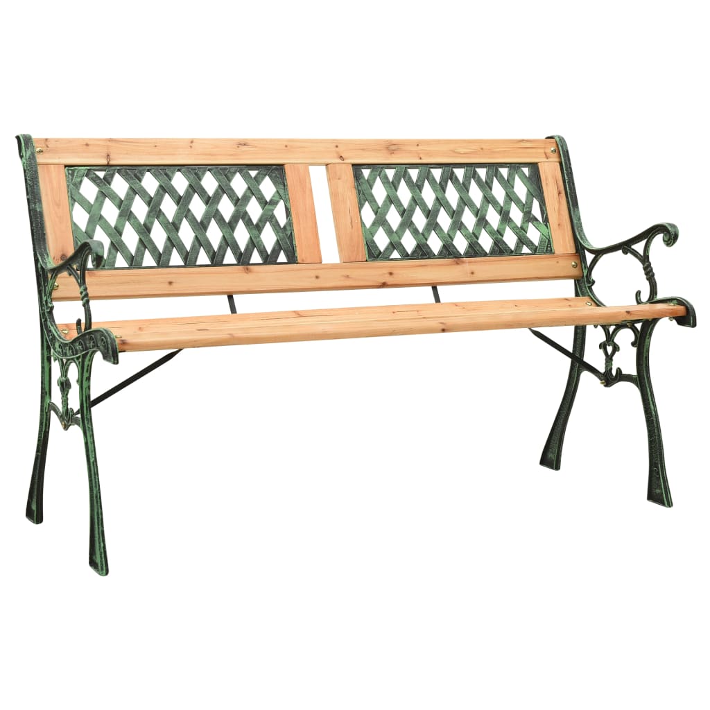 Hagebenk 122 Cm Støpejern Og Heltre Furu
