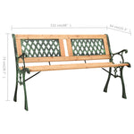 Hagebenk 122 Cm Støpejern Og Heltre Furu