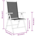 Foldbare Hagestoler 6 Stk Textilene Svart