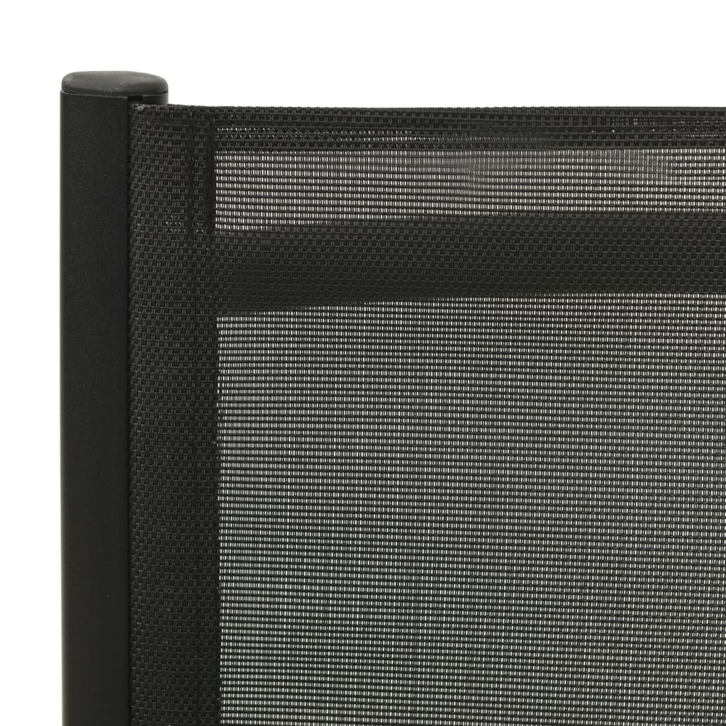 Sammenleggbare Hagestoler 2 Stk Aluminium Og Textilene Svart