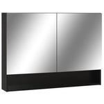 Speilskap Med Led Svart 80X15X60 Cm Mdf