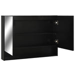 Speilskap Med Led Svart 80X15X60 Cm Mdf