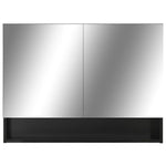 Speilskap Med Led Svart 80X15X60 Cm Mdf