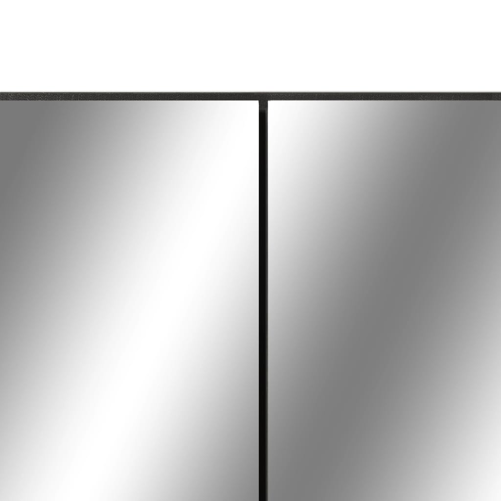 Speilskap Med Led Svart 80X15X60 Cm Mdf