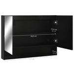Speilskap Med Led Svart 80X15X60 Cm Mdf