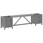 Hagebenk Med 2 Plantekasser 150 Cm Heltre Akasie Grå