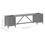 Hagebenk Med 2 Plantekasser 150 Cm Heltre Akasie Grå