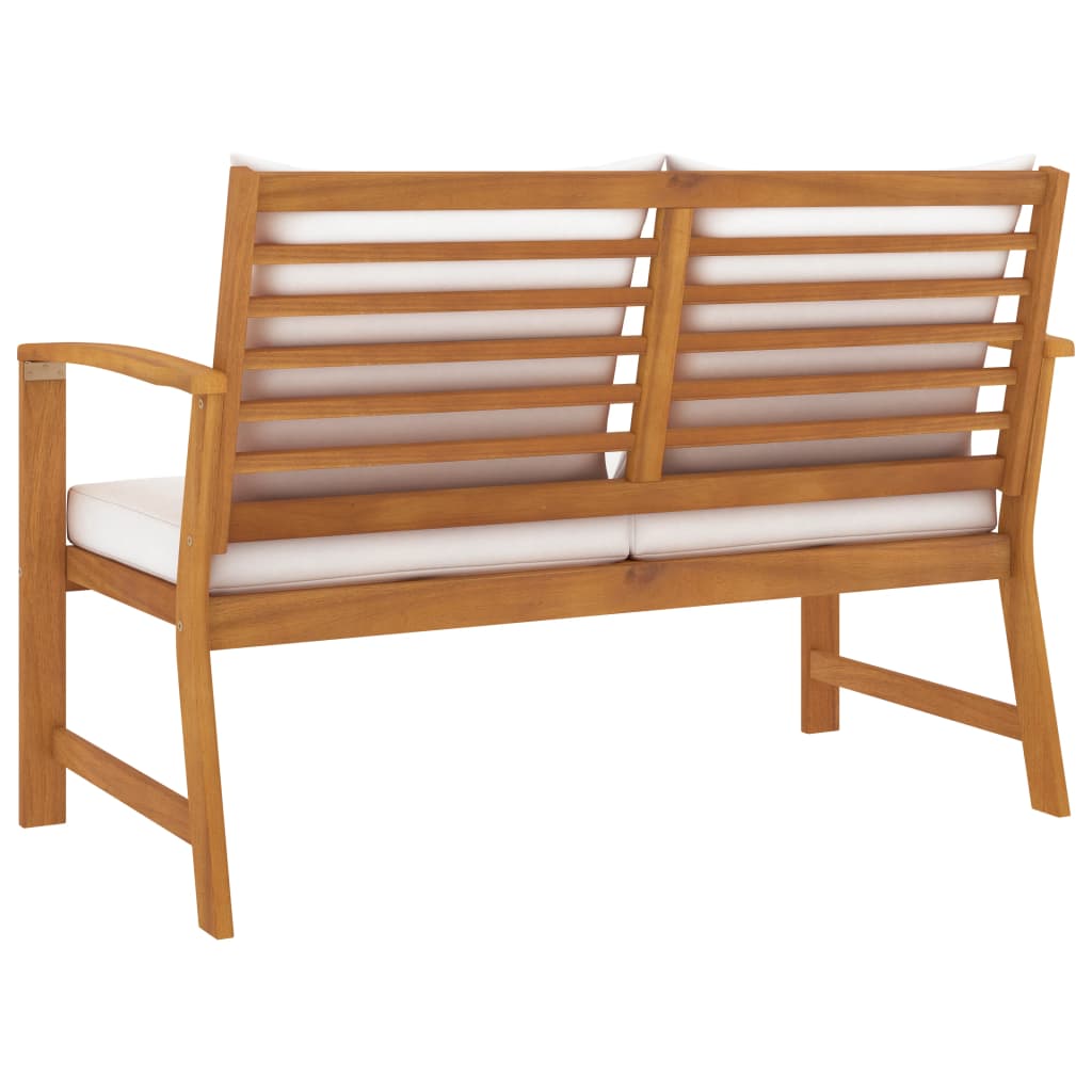 Hagebenk 120 Cm Med Kremhvit Pute Heltre Akasie