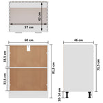 Bunnskap &quot;Lyon&quot; Hvit 60X46X81,5 Cm Konstruert Tre